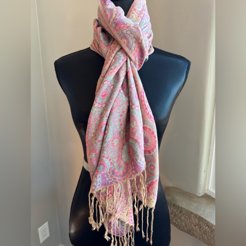 Paisley Reversible Multicolored Scarf - Wrap - Shawl